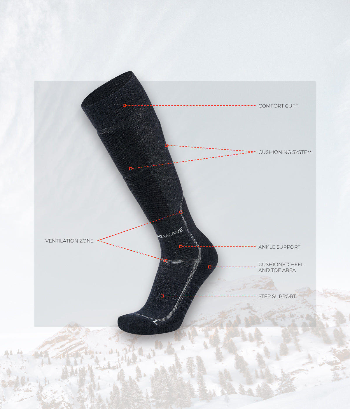 Unisex Merino Performance Snow Socks